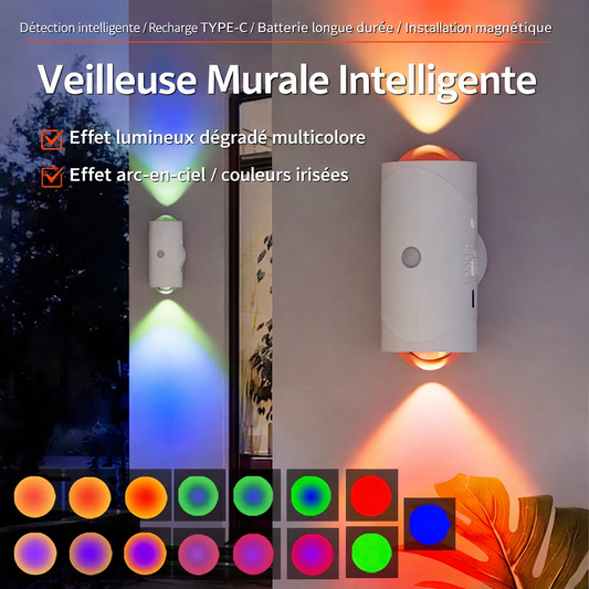 Lampe Murale Intelligente de 16 Couleurs rechargeable avec Détecteur de Mouvement – Sans Fil